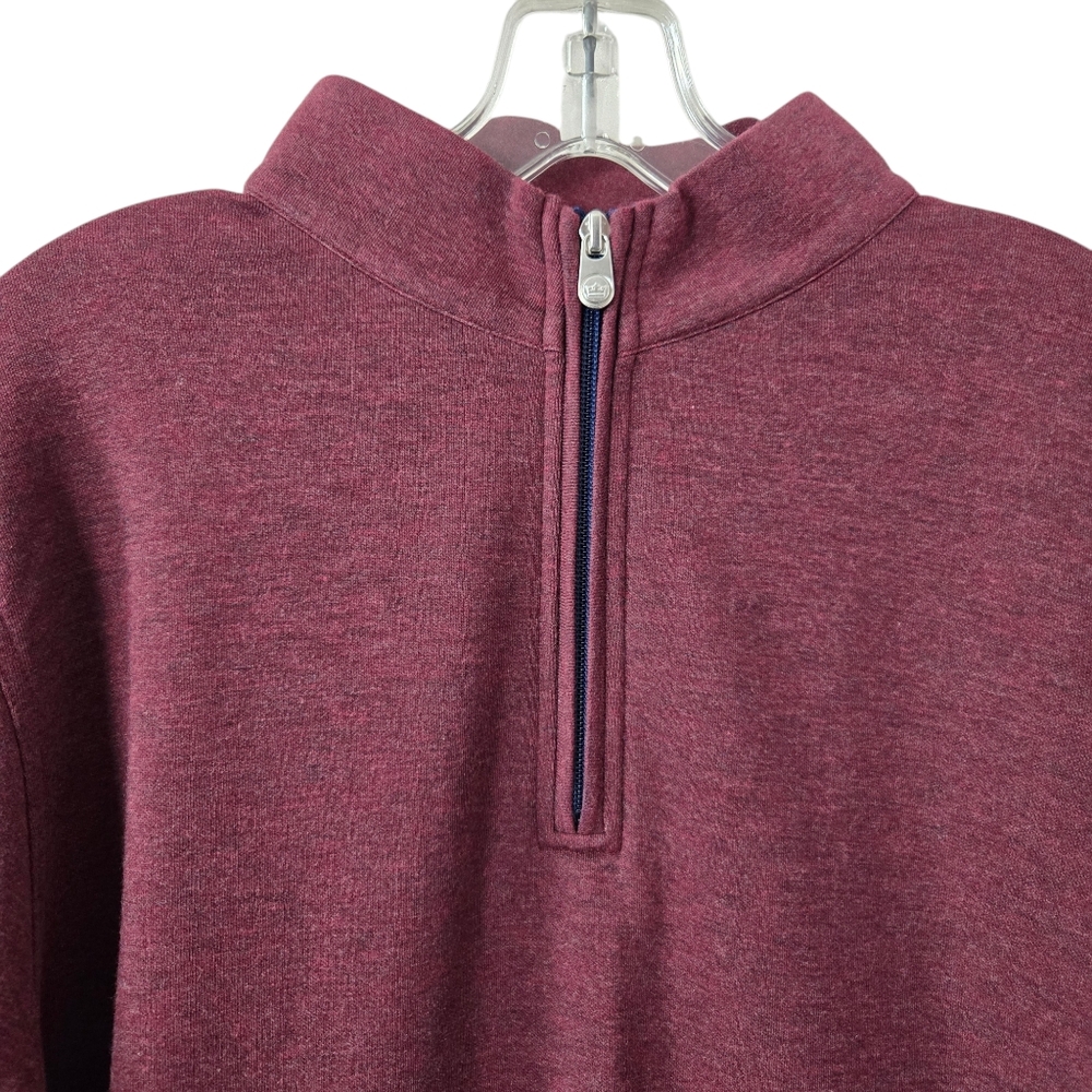 Peter Millar Crown Comfort Interlock 1/4 Zip Pullover Sweater Burgundy Red Large - Picture 3 of 16